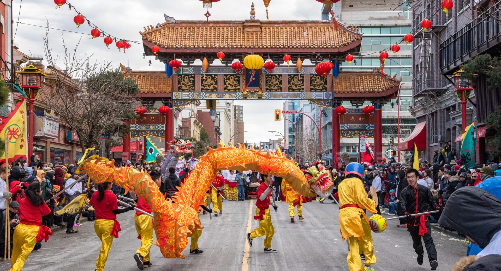 Lunar New Year parades through Victoria's historic Chinatown