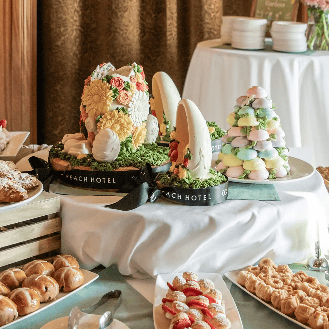 A spread of breakfast sweets at the Easter Brunch at the Oak Bay Beach Hotel in Victoria, BC