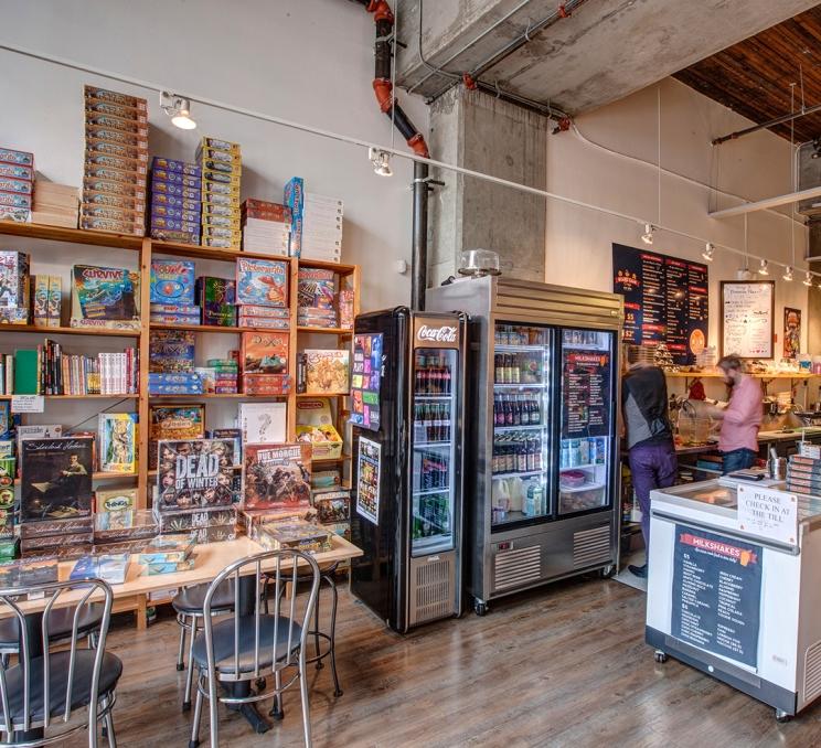 The interior of Interactivity Board Game Cafe in Victoria, BC