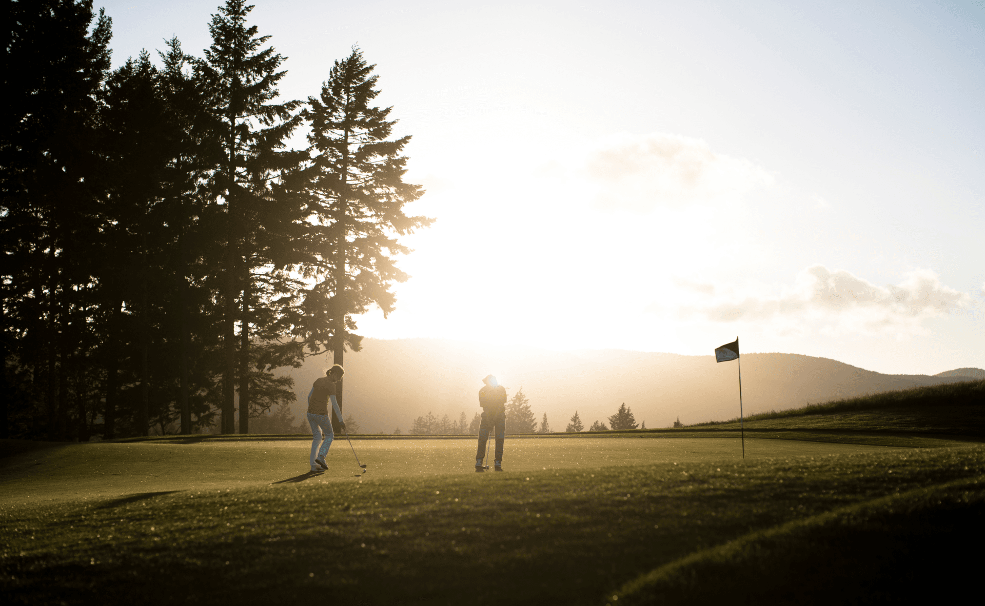 Golfers at Bear Mountain Golf Course in Victoria, BC