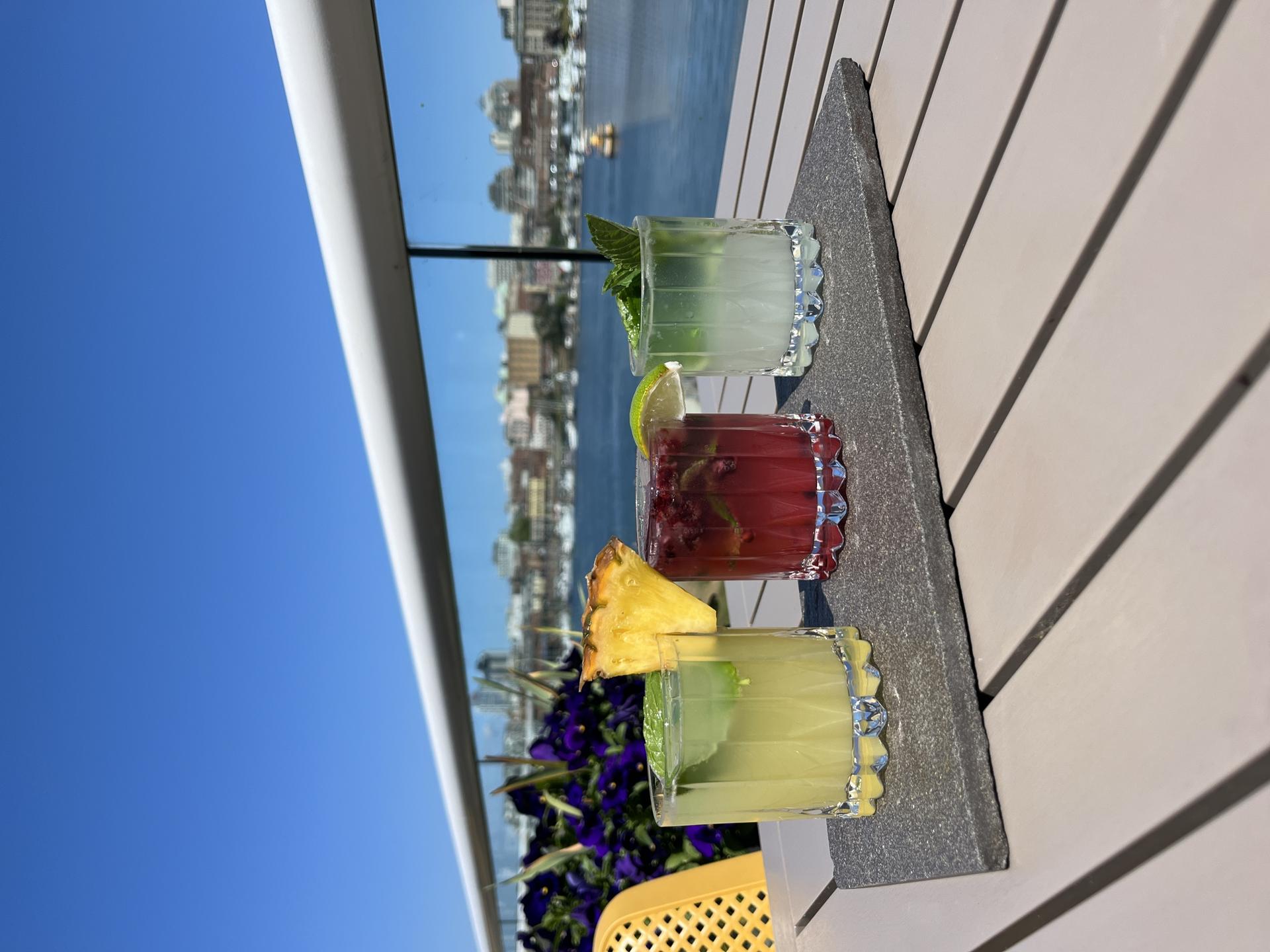 A lineup of mojitos at AURA located at Inn at Laurel Point in Victoria