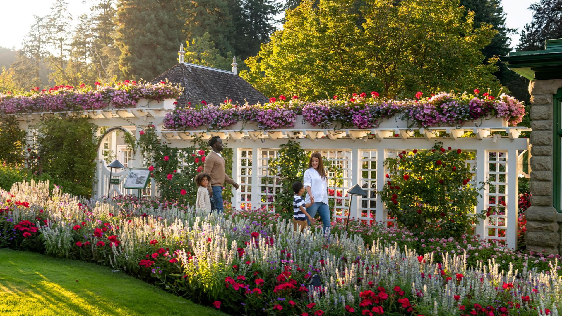 family at The Butchart Gardens