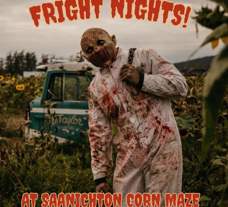 A monster at Fright Nights at Ocean View Estates in Victoria, BC