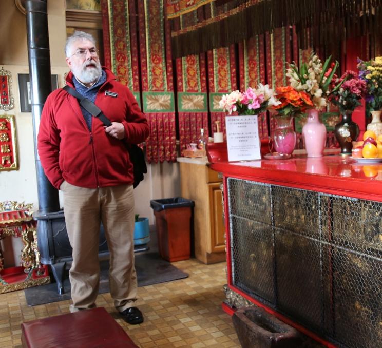 A tour guide in Victoria BC's Chinatown