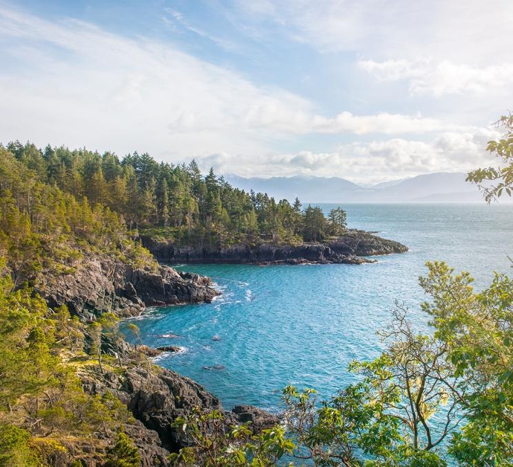 A view of a bay at East Sooke Regional Park in Victoria, BC