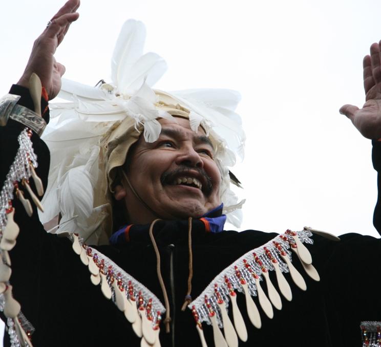An Indigenous Person at a celebration in Victoria, BC