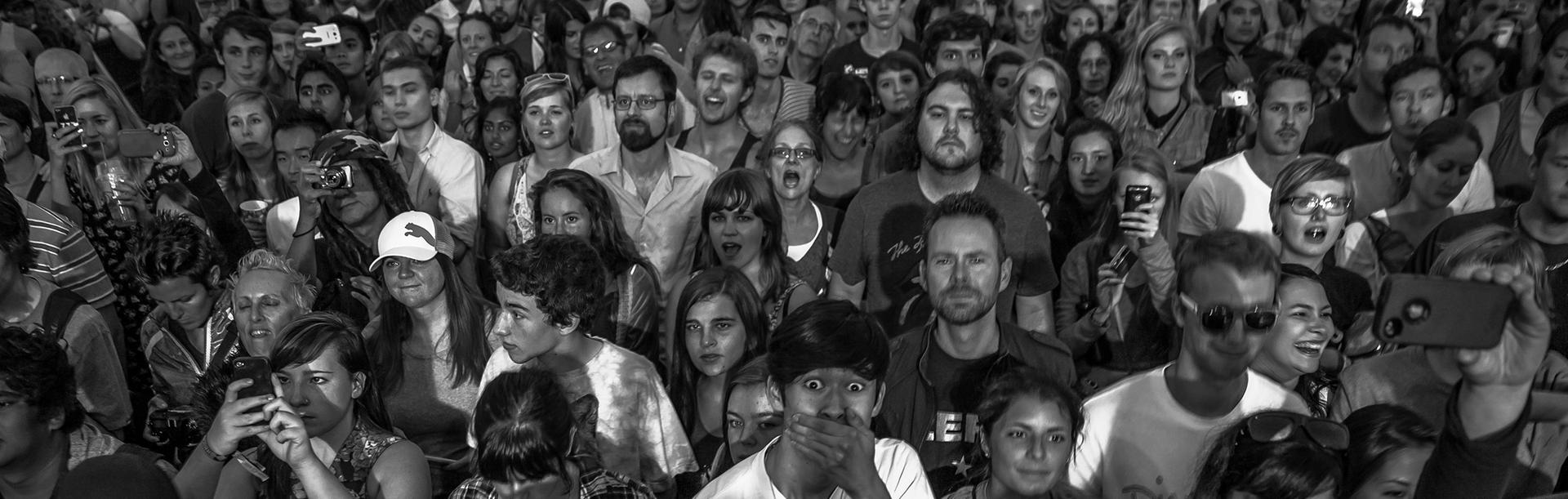 A crowd dances to the music at the Rifflandia Music Festival in Victoria, BC