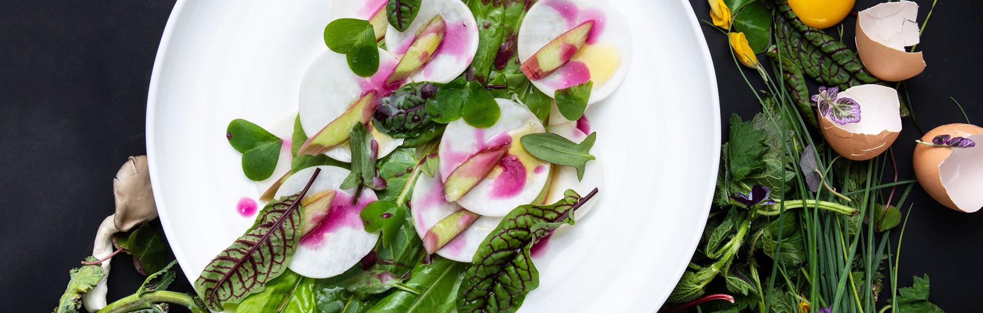 A salad at The Courtney Room in Victoria, BC