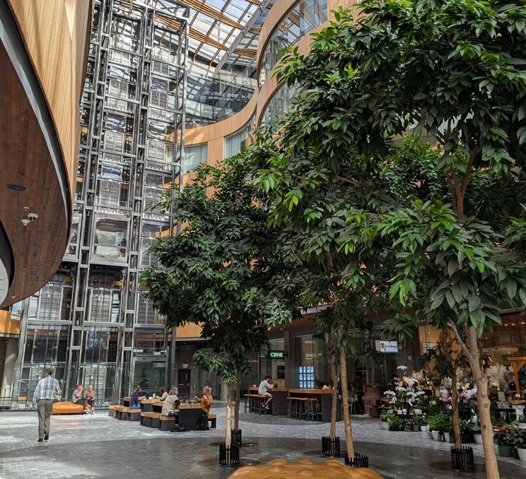 The interior of the atrium in Victoria, BC