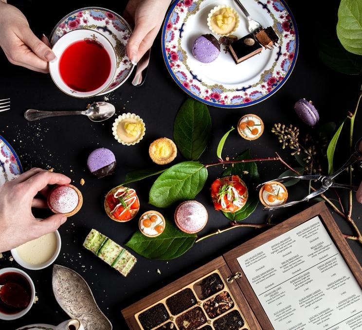 A spread of afternoon tea at the Fairmont Empress hotel in Victoria, BC