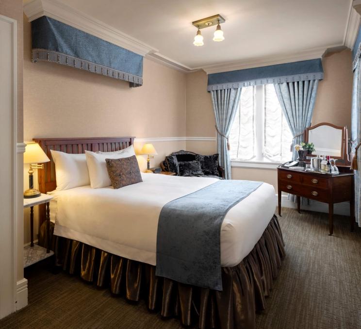 The elegant Amethyst room at Abigail's Hotel in Victoria, BC.