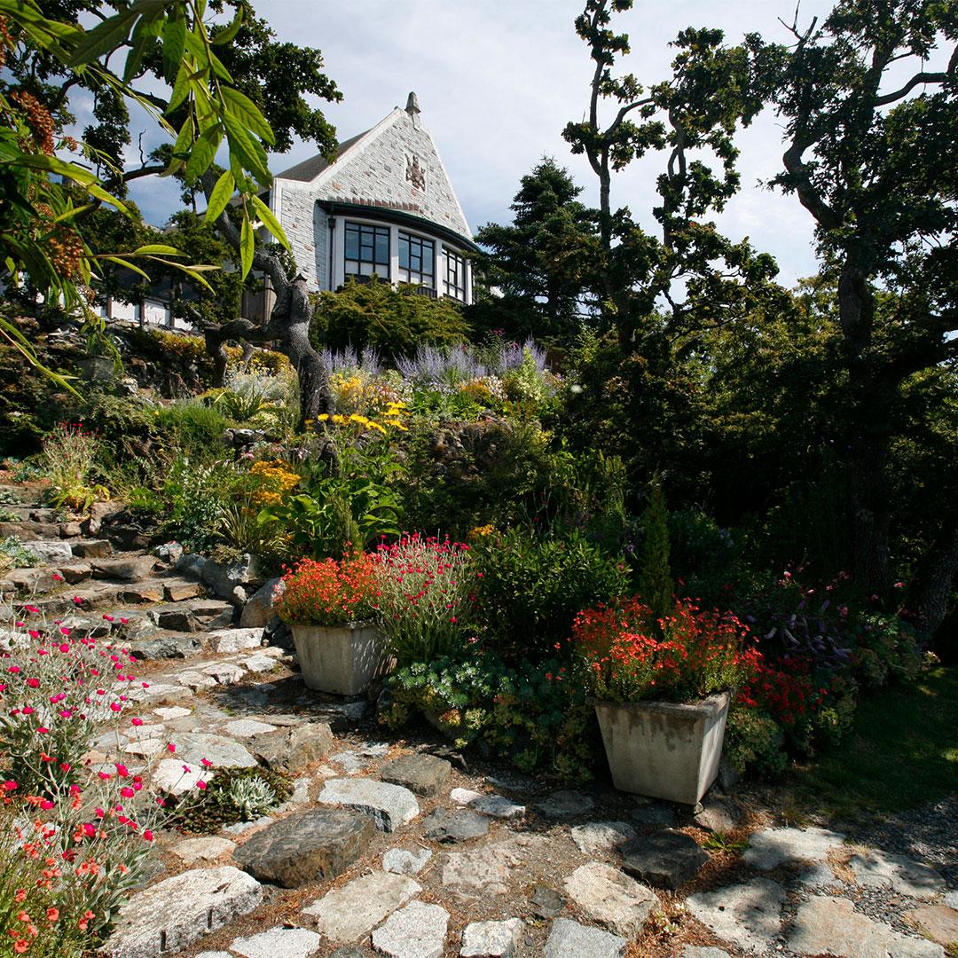 A view from the garden at Government House in Victoria, BC