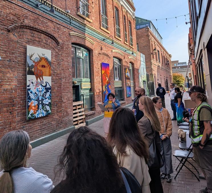 An Indigenous Art display in Commercial Alley in Victoria, BC.