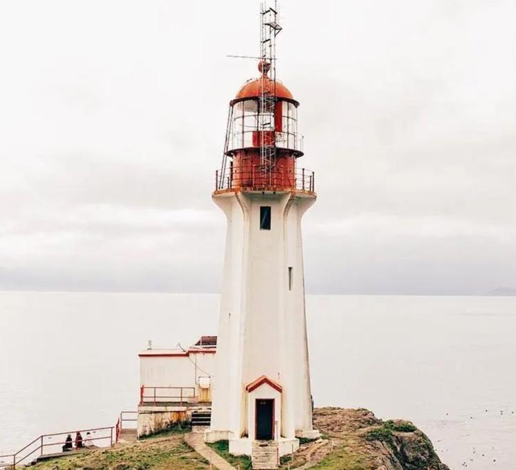 The Sheringham Point Lighthouse in Greater Victoria overlooks the Salish Sea