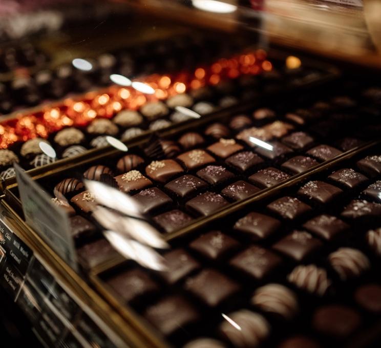 An assortment of chocolates made at the National Historic Site, Rogers' Chocolates, in Victoria, BC