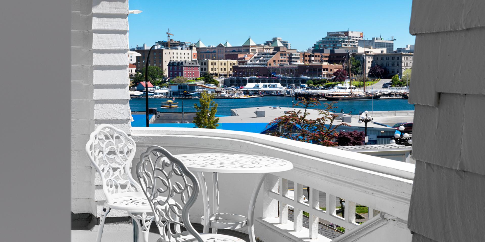 Stunning view of Victoria's Inner Harbour from the Queen Ann Suite.