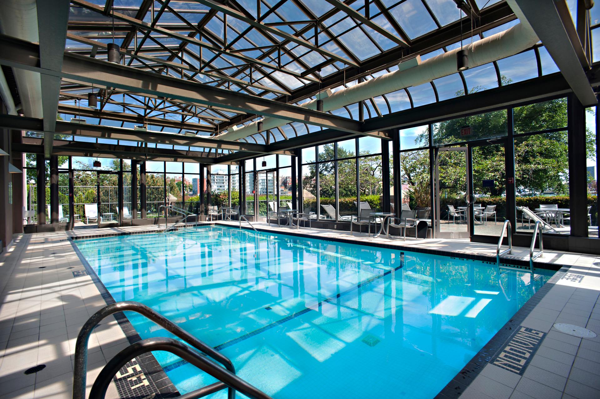 Enjoy our fabulous indoor heated salt water pool and private outdoor patio.