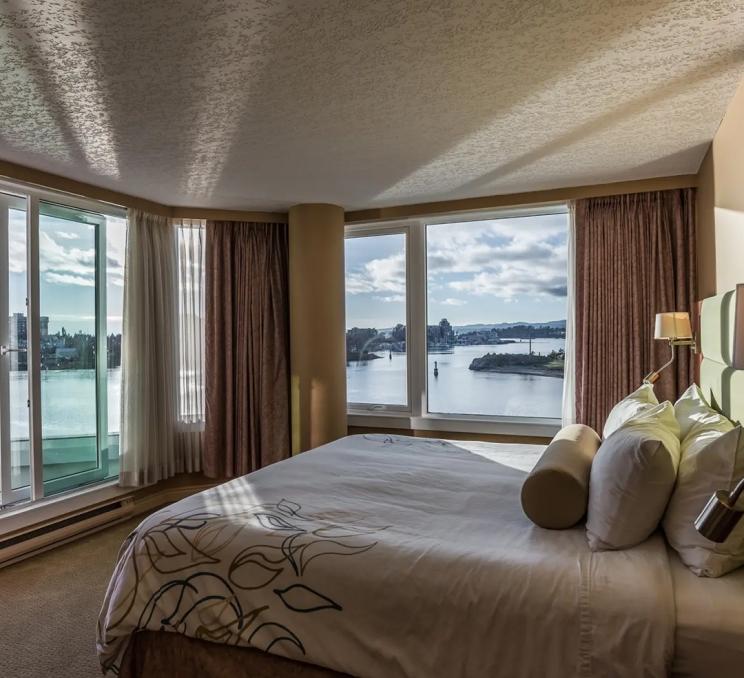 The interior of an oceanview street at the Victoria Regent Waterfront Hotel & Suites in Victoria, BC