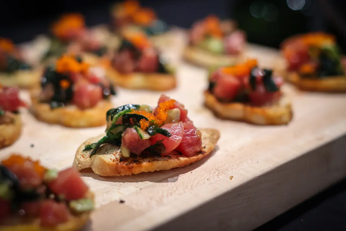 Appetizers at a gala in Victoria, BC