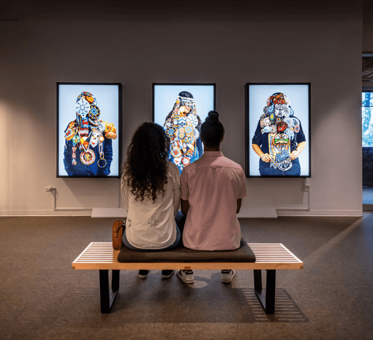 A couple enjoying the art in Victoria, BC