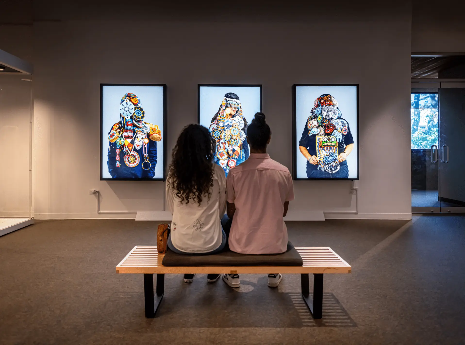 A couple enjoying the art in Victoria, BC