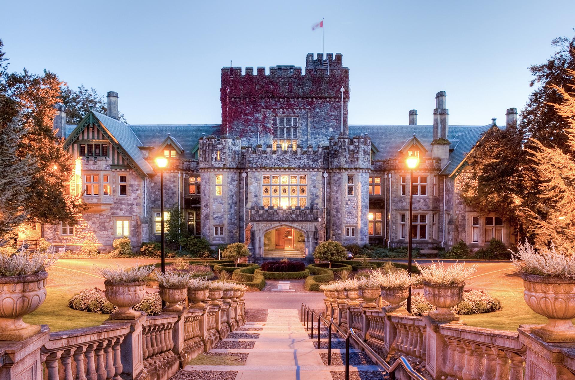 castle at evening in Colwood BC