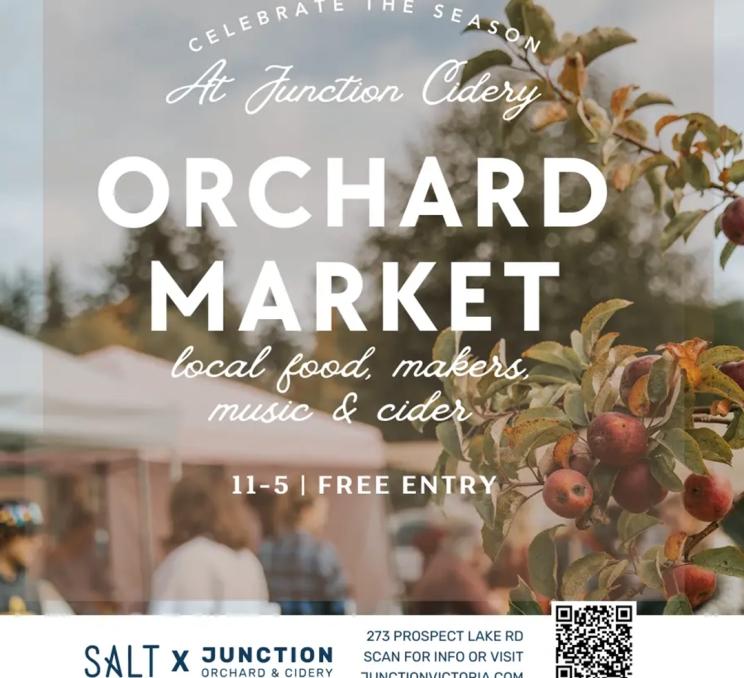 A poster for Orchard Market at Junction Cidery