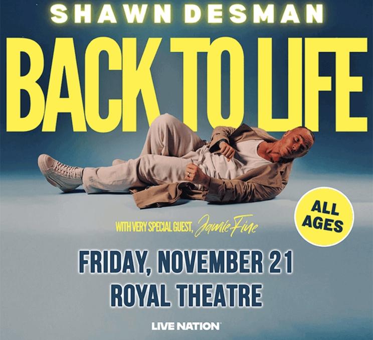 A poster for Shawn Desman's Back to Life Tour