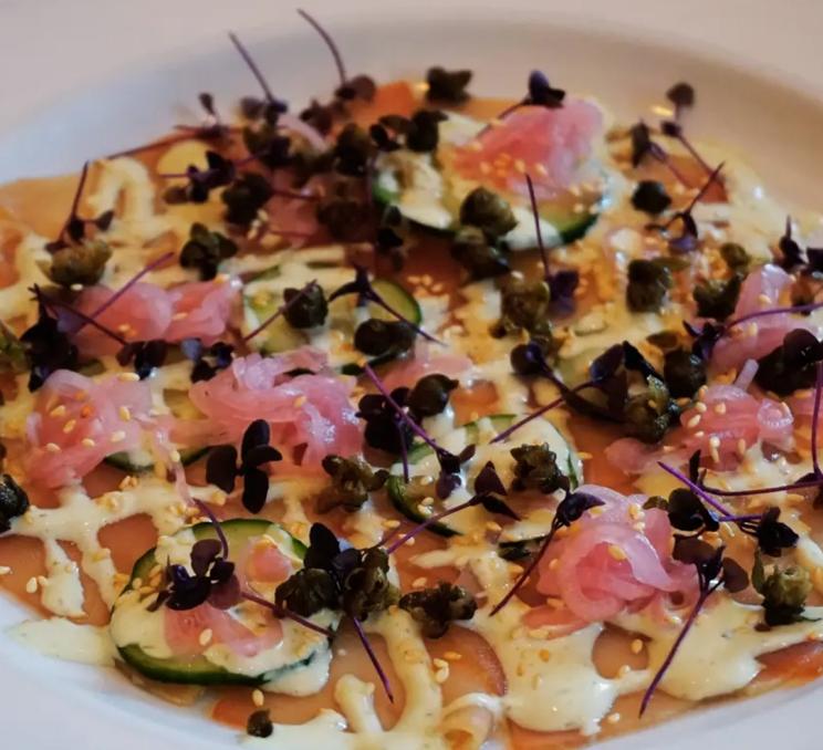Tuna Carpaccio at Swans Pub & Brewery in Victoria, BC