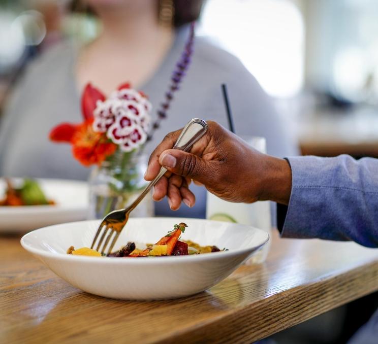 A bowl of food at 10 Acres Bistro in Victoria, BC