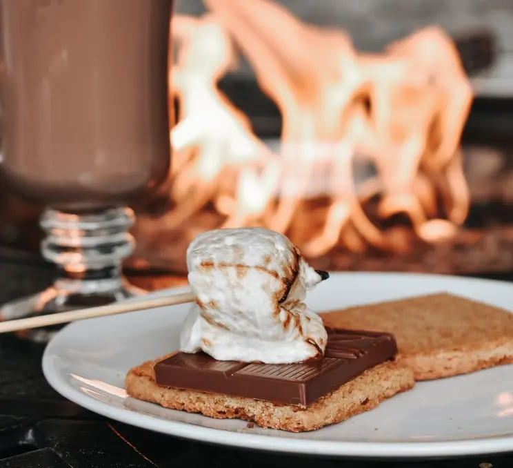 S'mores are served fireside at the Fairmont Empress in Victoria, BC