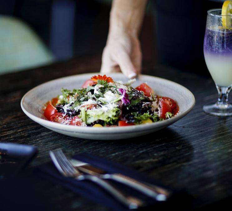 A salad is served at Boom + Batten in Victoria, BC