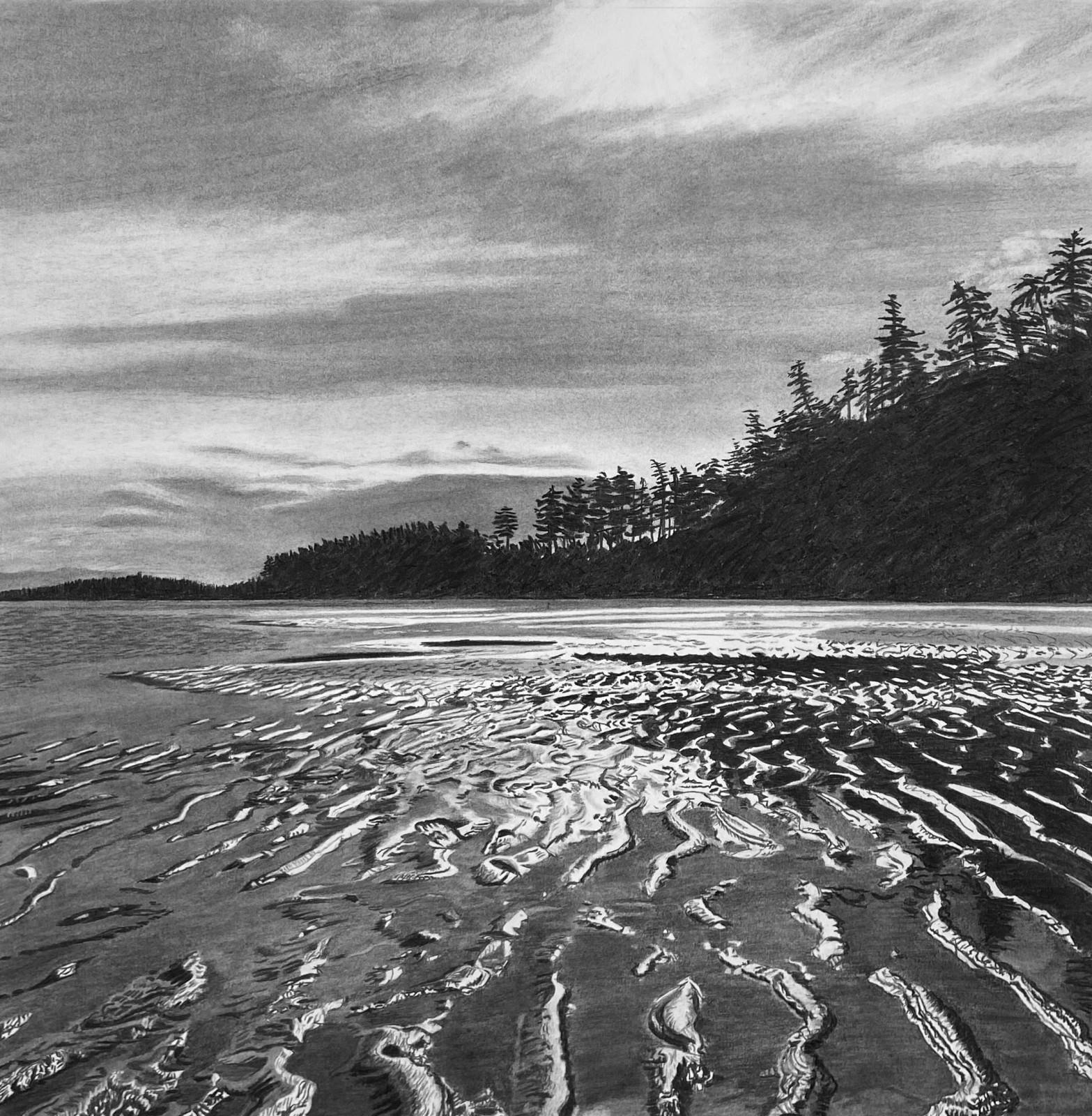 Charcoal drawing, BC's west coast