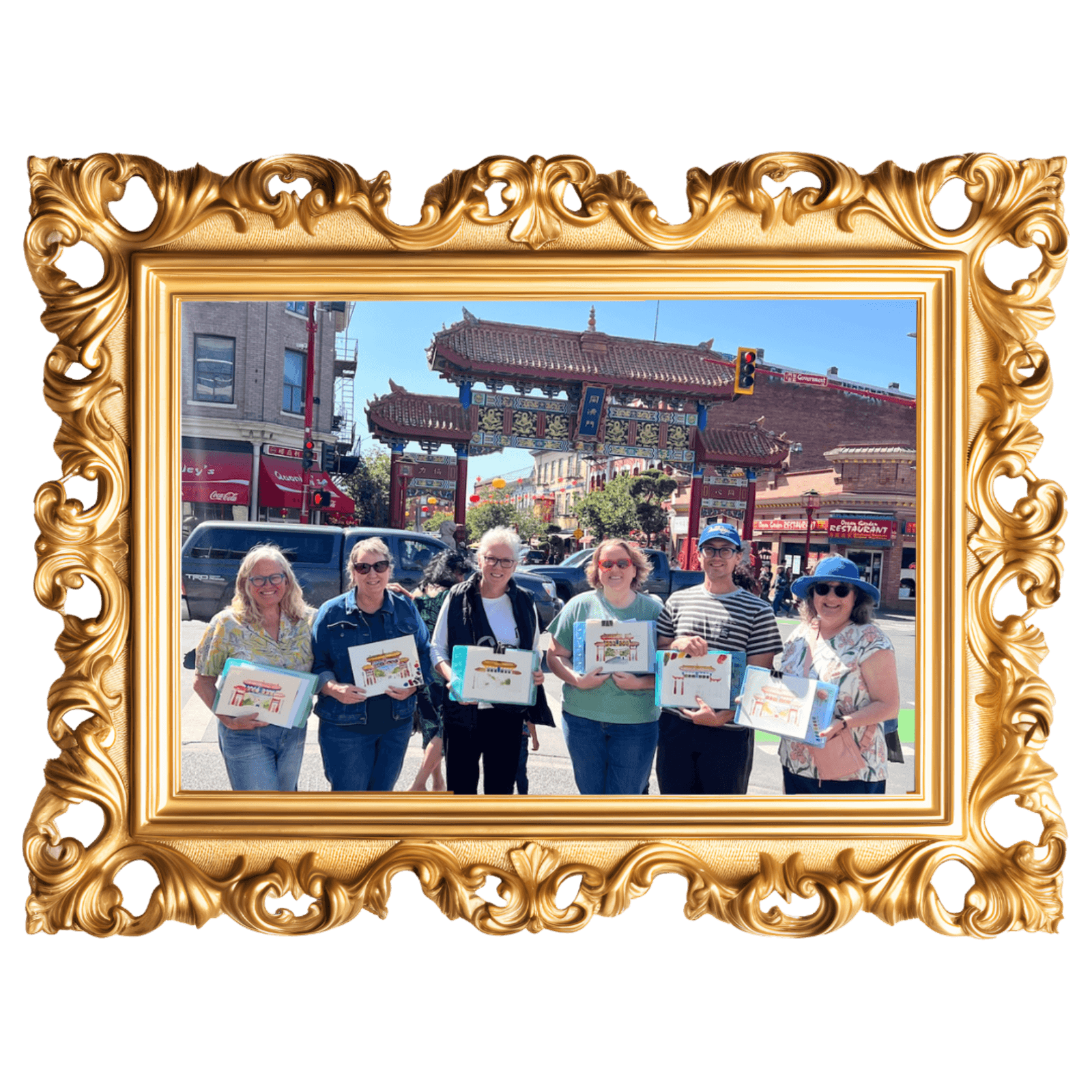 Watercolour painting with Rose in Chinatown