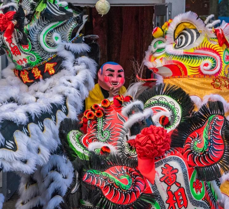 A performance in Chinatown in Victoria, BC