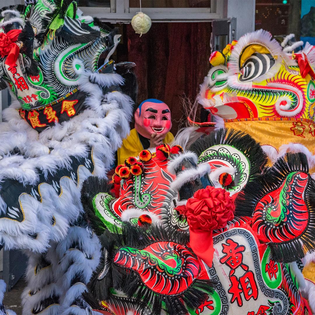 A performance in Chinatown in Victoria, BC