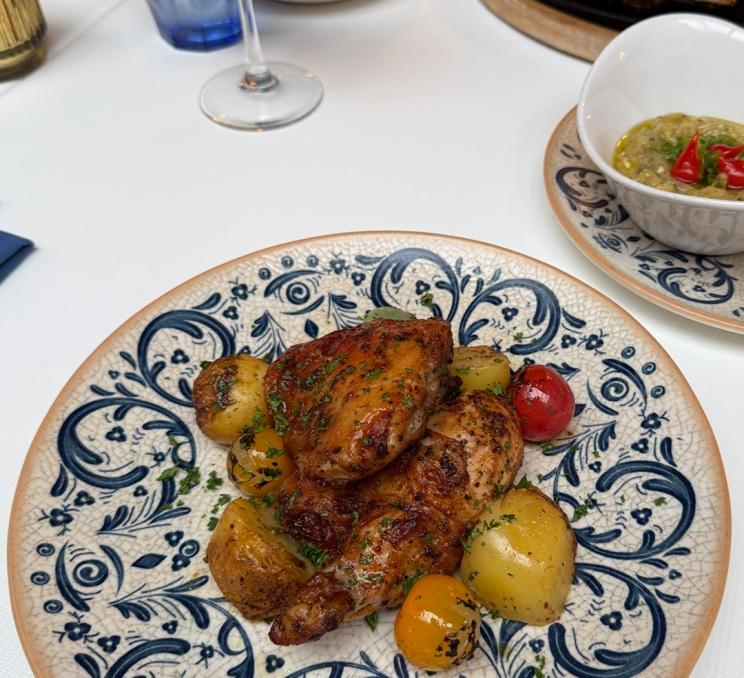 Greek roast chicken at Ithaka Greek Restaurant in Victoria, BC.