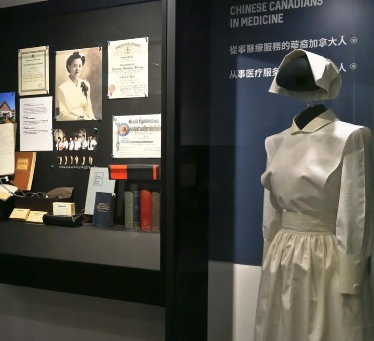 An exhibit at the Victoria Chinatown Museum teaches visitors about Chinese Canadians in Medicine in Fan Tan Alley in Victoria, BC