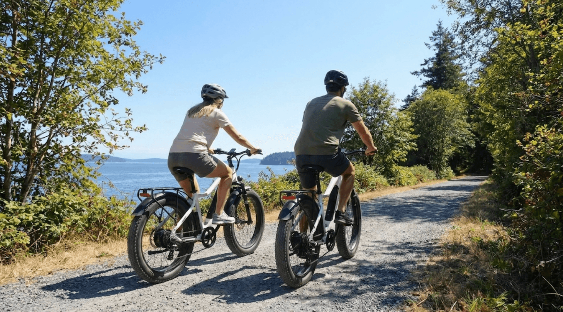 Riders enjoying the Galloping Goose Trail by Sooke.