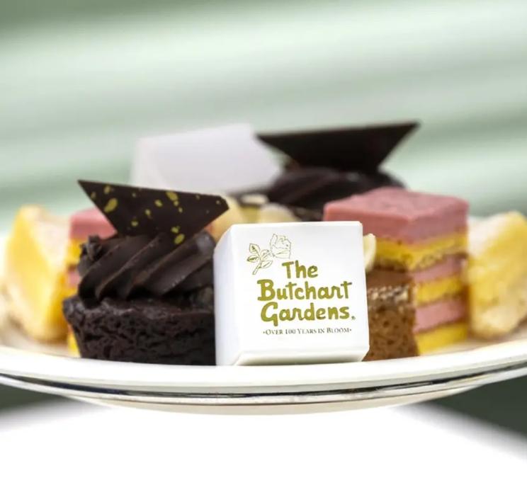 A spread of sweets during Afternoon Tea service at The Dining Room at The Butchart Gardens in Victoria, BC