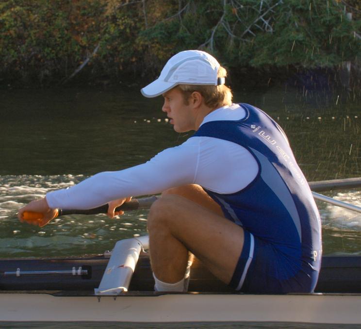 A cast member from the hit Netflix show Crew Girl rows along the Gorge Waterway in Victoria, BC