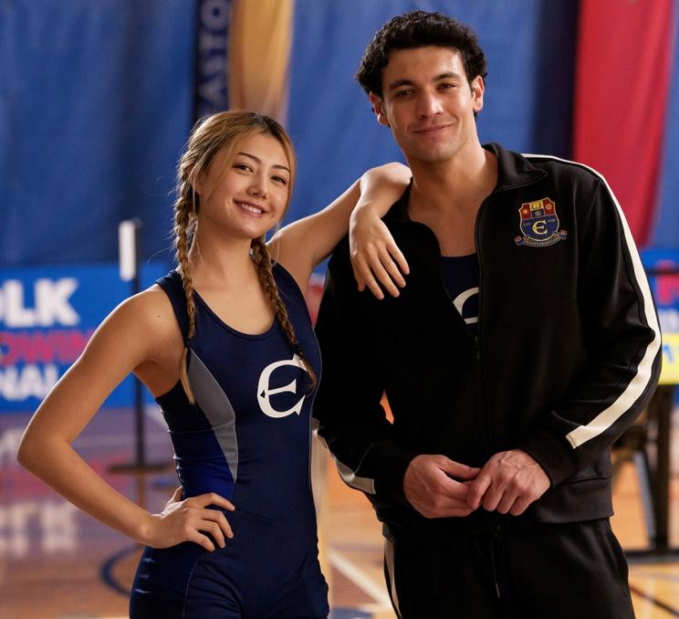 Two cast members from the hit Netflix Show Crew Girl stand with each other for a photo opportunity at the Pacific Institute for Sport Education (PISE) in Victoria, BC