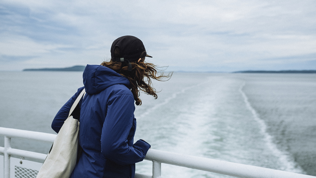 BC Ferries woman on deck