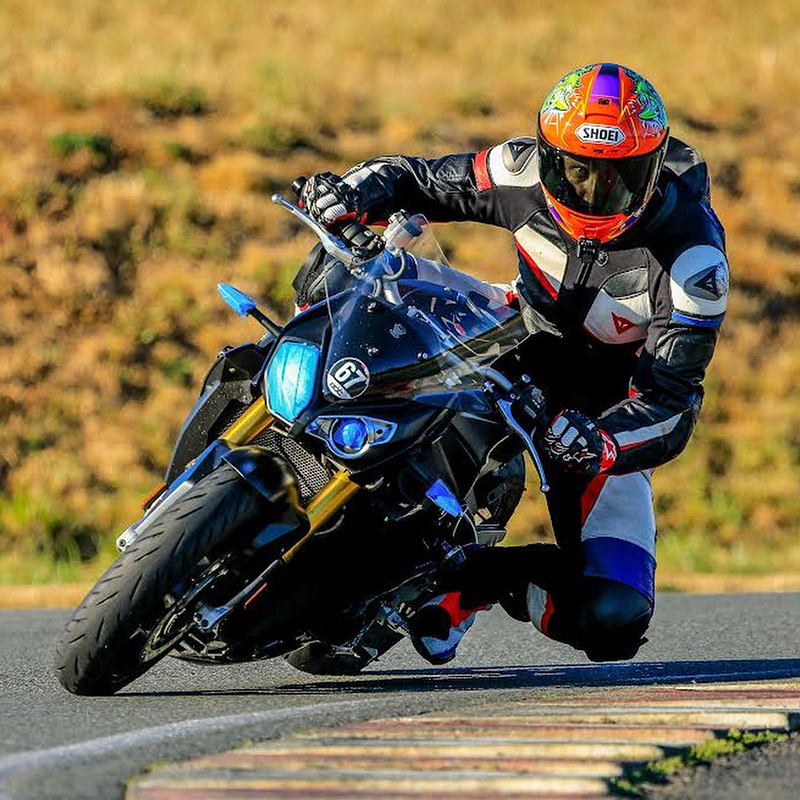 Motorcycle on the corners of the Vancouver Island Motorsport Circuit