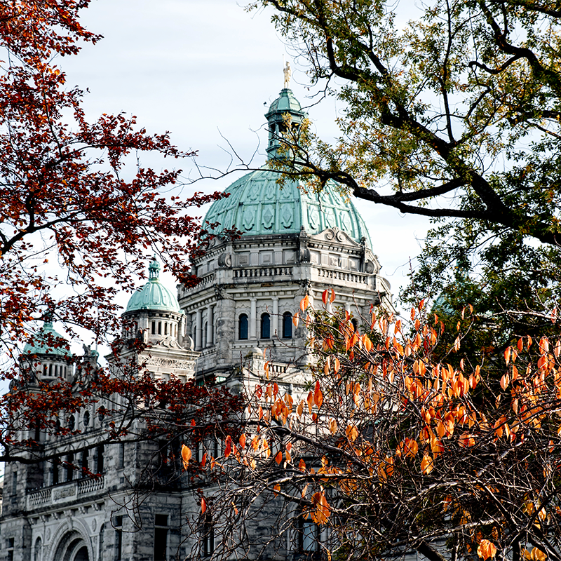 Fall at the British Columbia Parliament Buildings, Victoria, BC