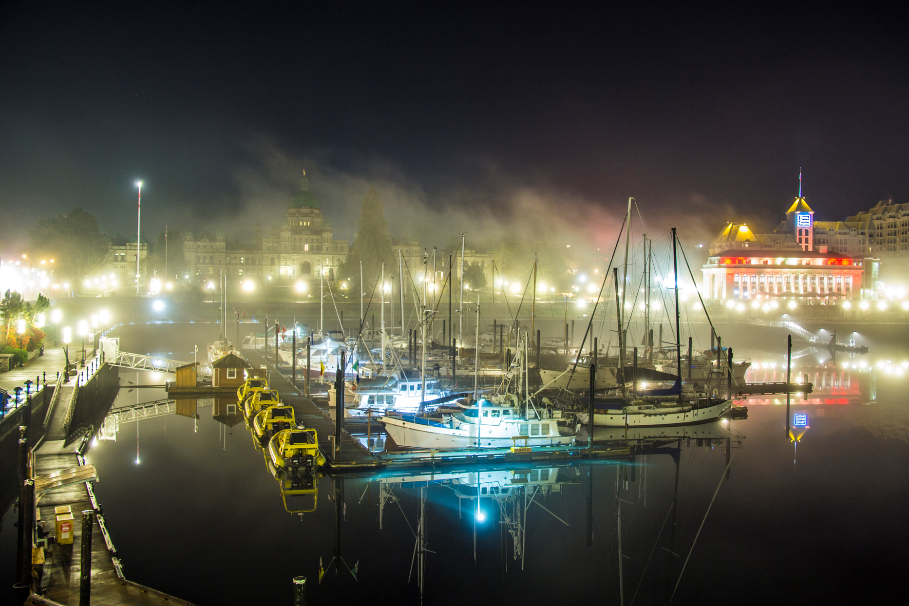 A spooky night on Victoria's Inner Harbour